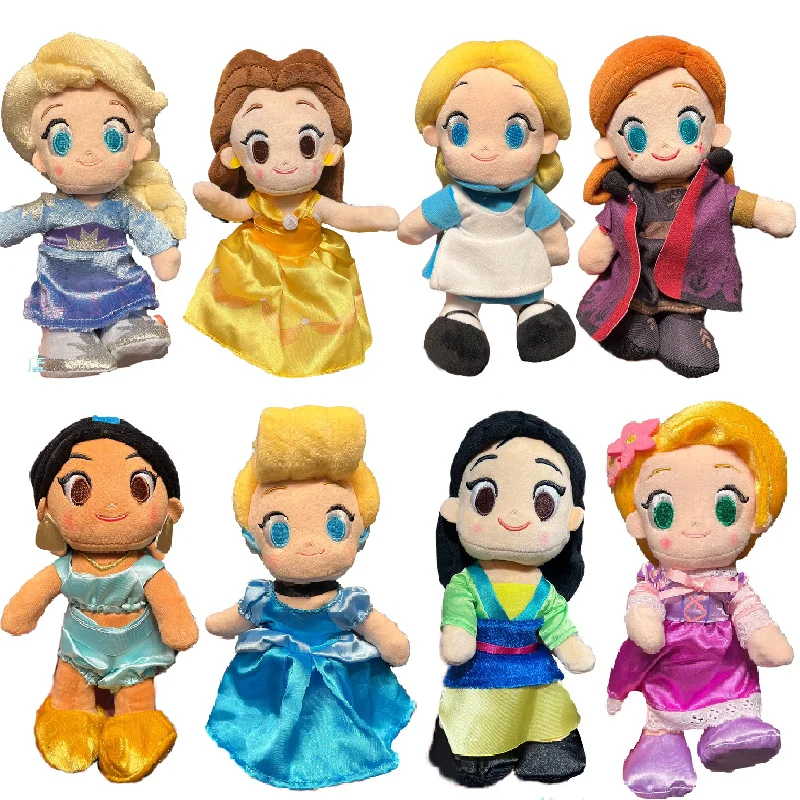 Disney Land Nuimos Skeleton Body Stylable Plush Doll Winnie Stitch Elsa Dress Up Doll Princess Minnie Juda Stitch Plush Toy