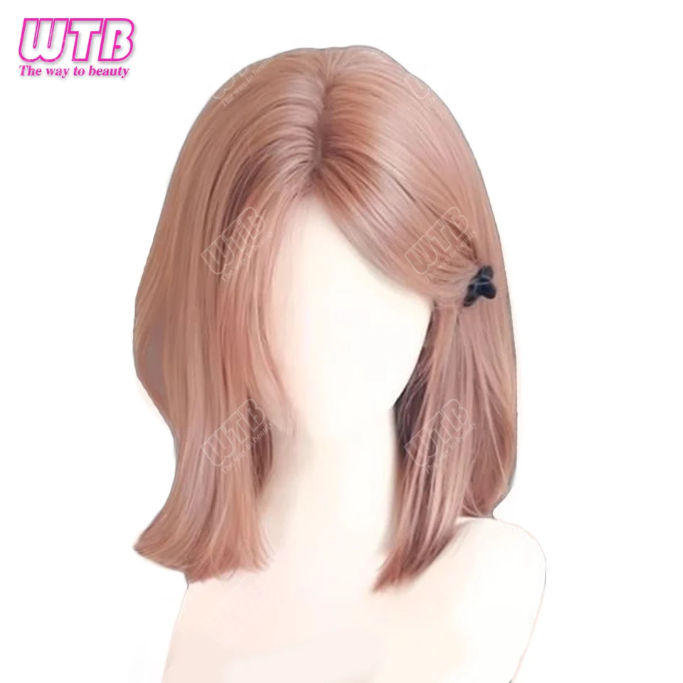 باروكات صناعية قصيرة طبيعية للنساء، باروكة بوب مستقيمة، درجة حرارة عالية، باروكات للحفلات التنكرية اليومية، شعر مقاوم للحرارة #6