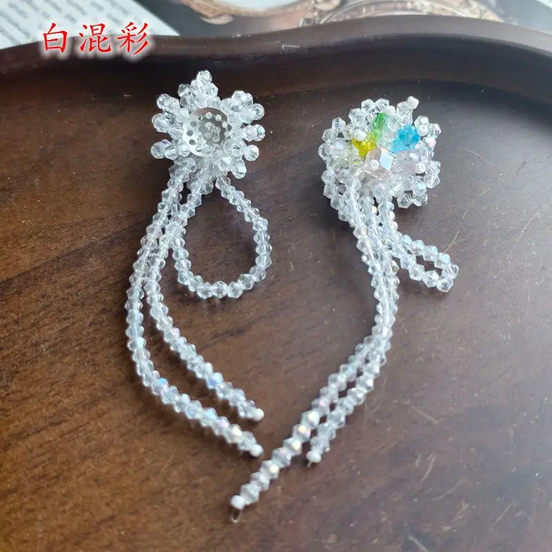 Shoe Charms Crystal Tassel Floral Beads Colorful Resin Lightweight Handmade DIY Clog Accessory Summer Beach Decor Gift