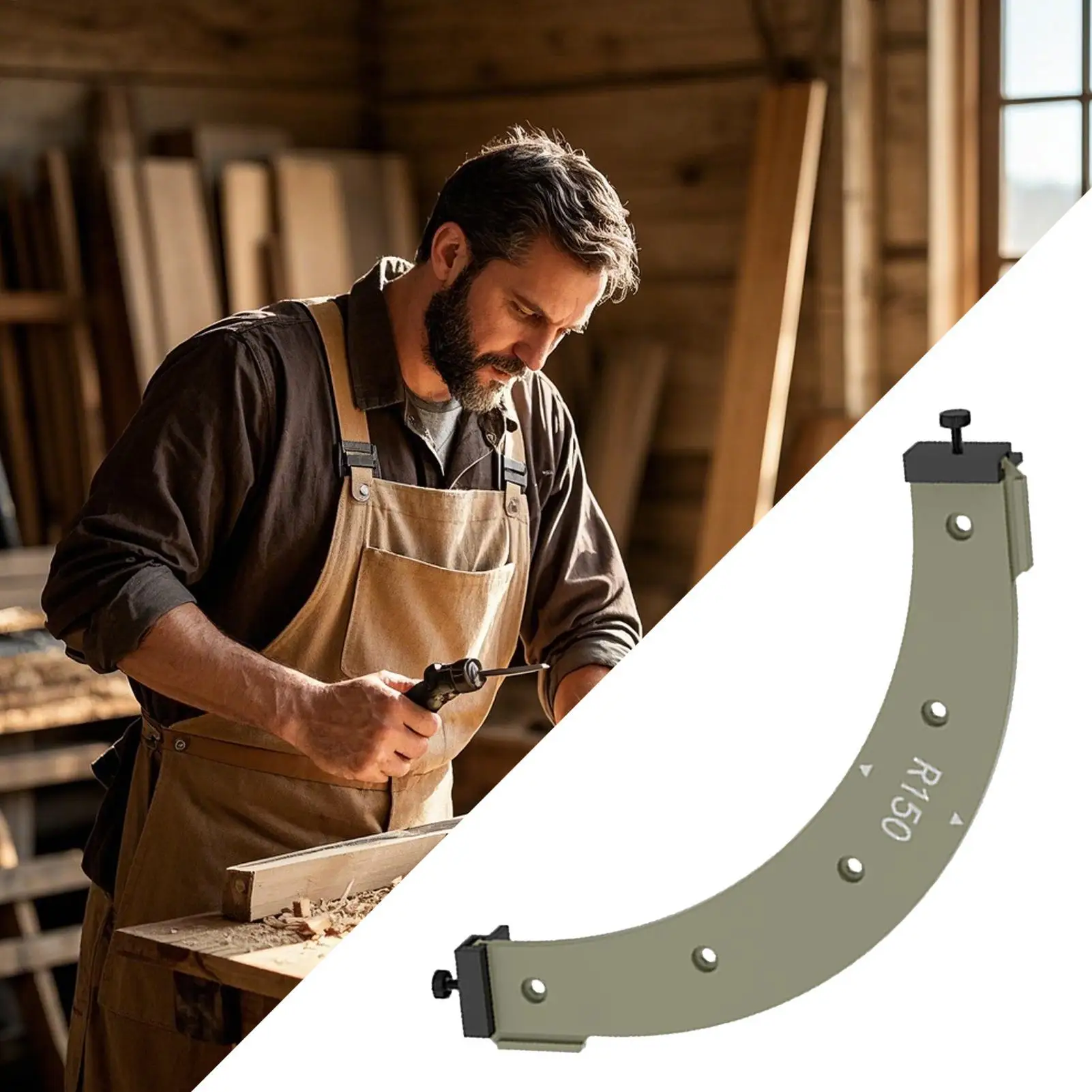 Guia de roteamento de canto, grandes modelos de canto para carpintaria, interno e externo, leve, ferramenta de corte para casa