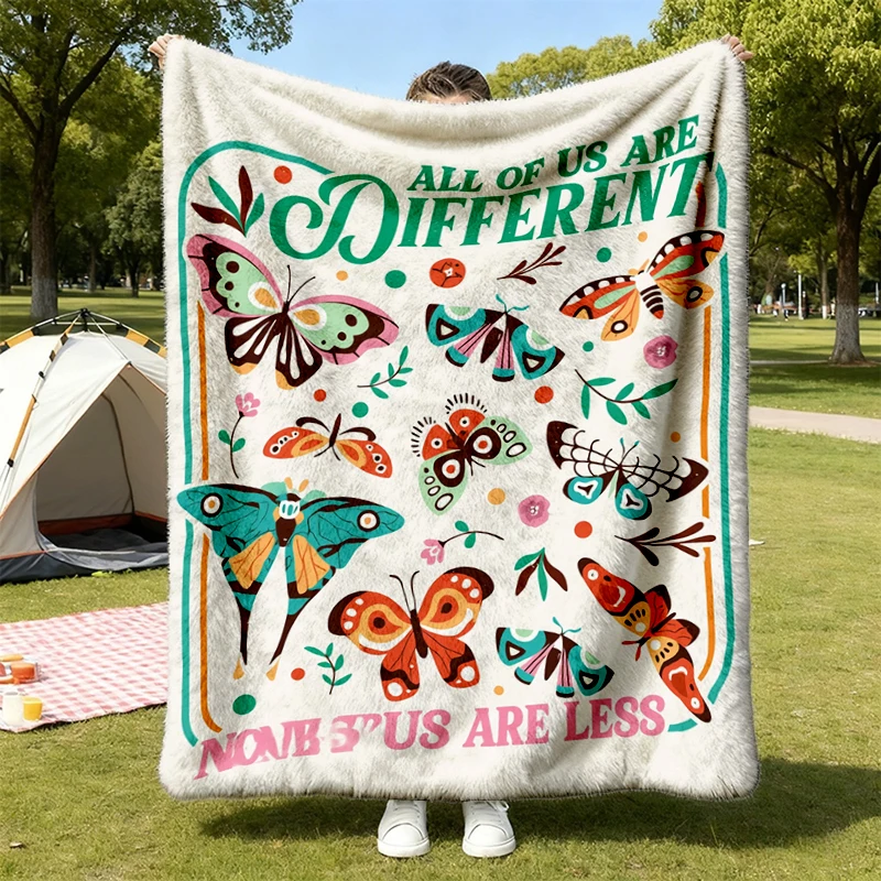 All of Us Are Different None of Us Are Less Cozy Blanket, Autism Butterfly Warm Blanket, School Counselor Gift