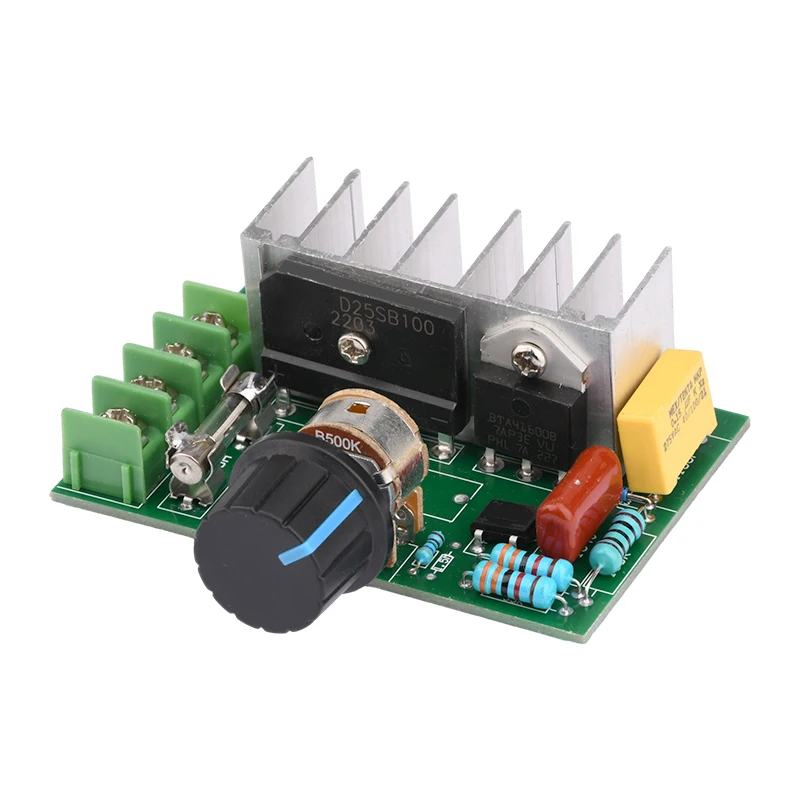 AC 220V zu DC 10-210V 20A SCR PWM Motor Drehzahl regler Gouverneur Spannungs regler Geschwindigkeit Volt Steuersc halter mit Potentiometer – Detail 15