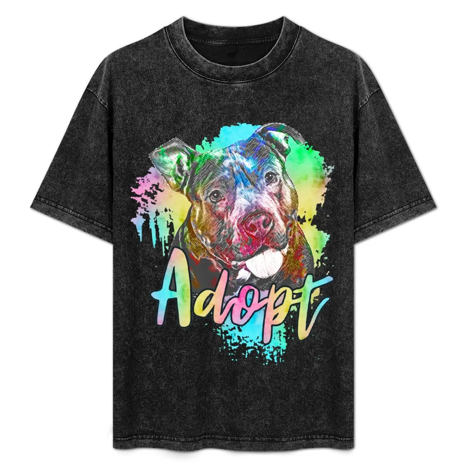 Pitbull Rescue - Adopt don't shop T-Shirt korean fashion sports fans quick drying sublime mens graphic t-shirts funny