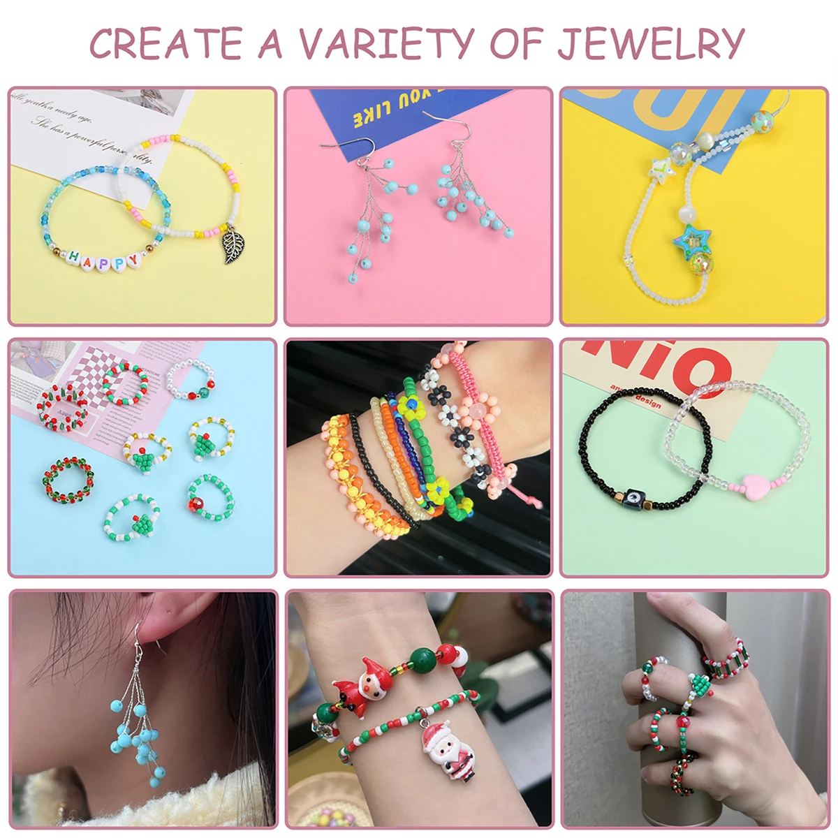 About 5200Pcs 24 Grid Rice Bead Box Handmade DIY Jewelry Bracelet Earrings Jewelry Accessories Materials view 5