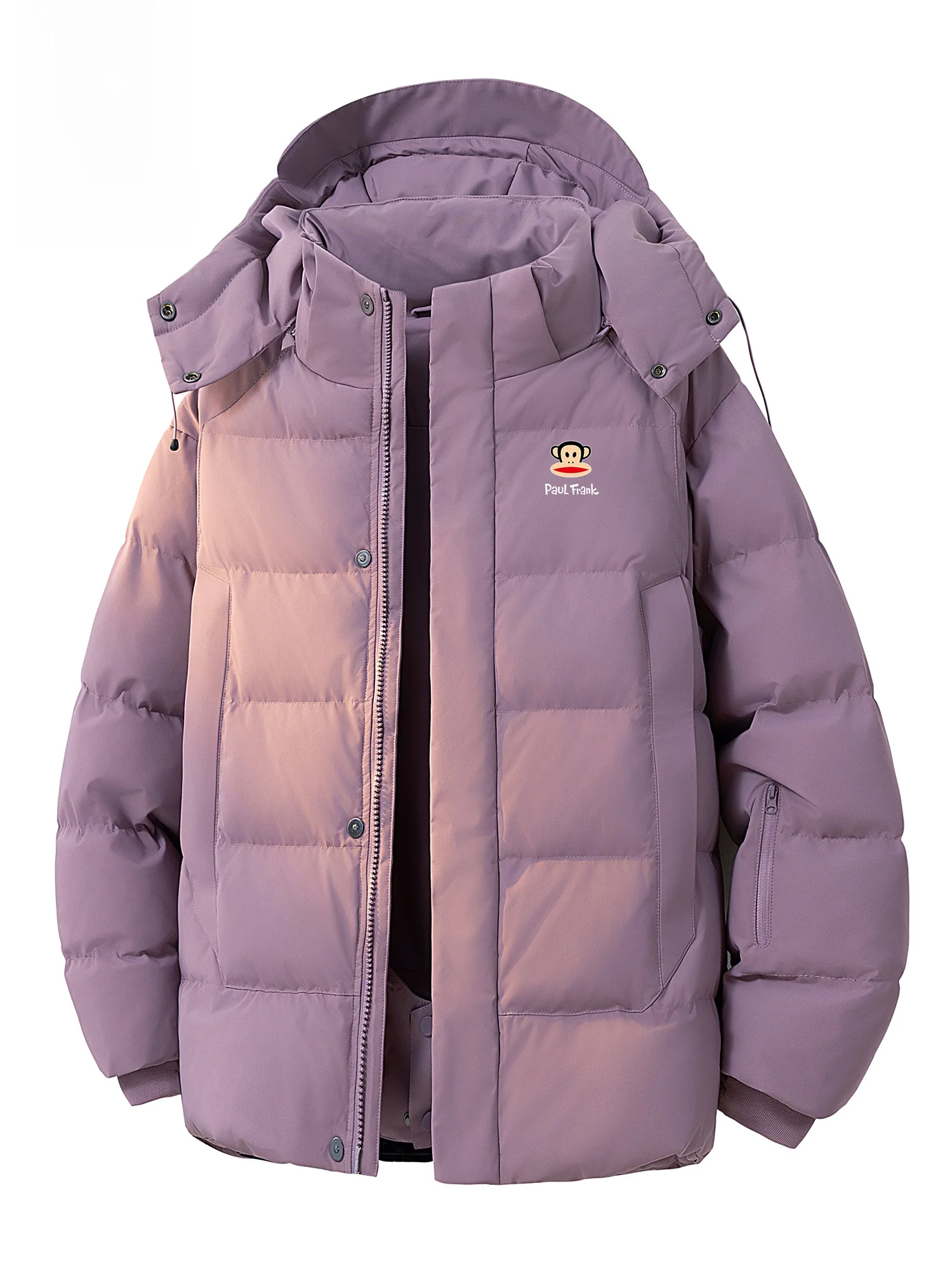 

PaulFrank Winter Thickened Hooded Cotton Jacket Men's Loose Fit Bread Style Coat Warm Youth Popular Polyester Fiber Coat