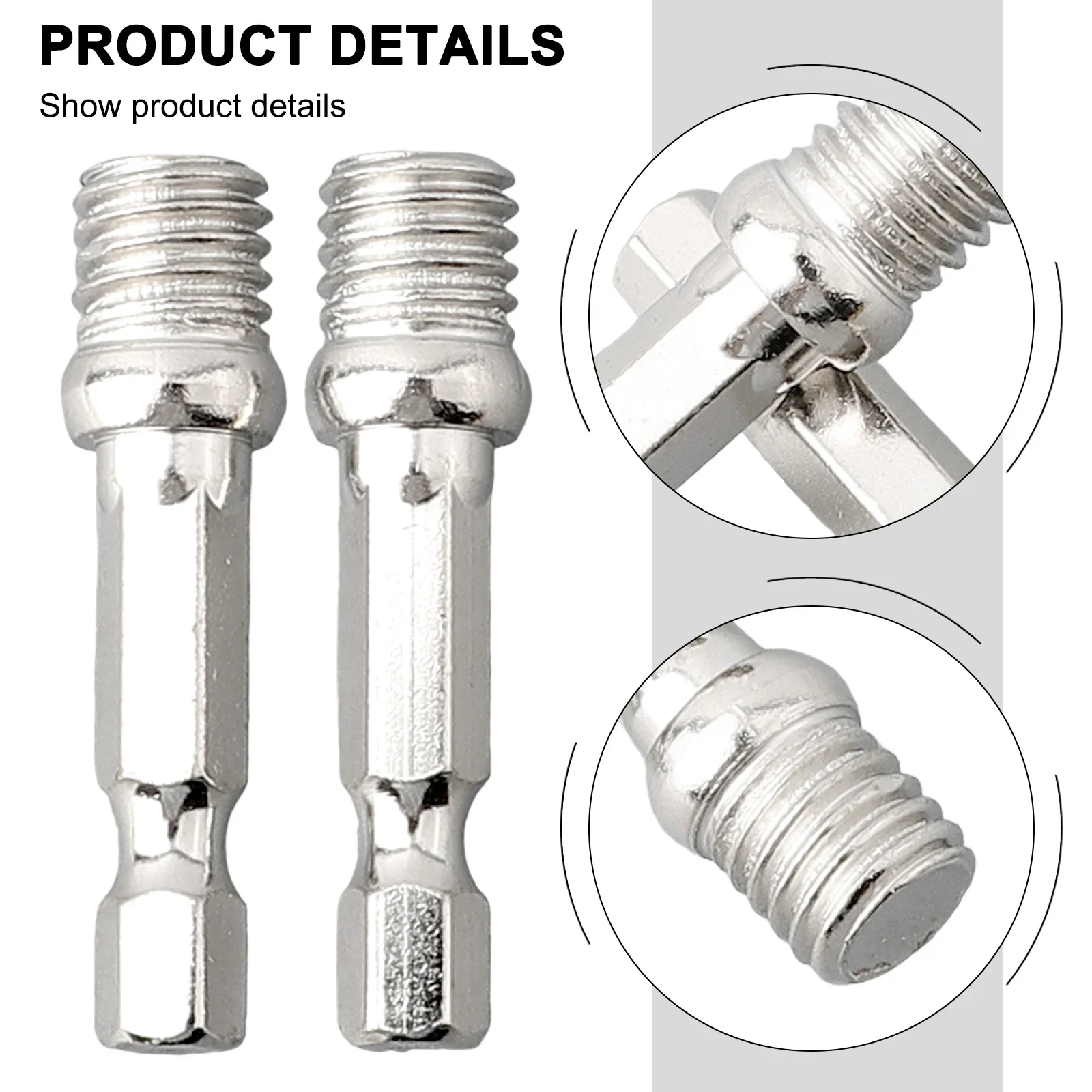 Efficiently Extend Your Electric Drill with 2pc 14 Hexagon Connecting Rod Adapter Drill Chuck M10 Disc Connection