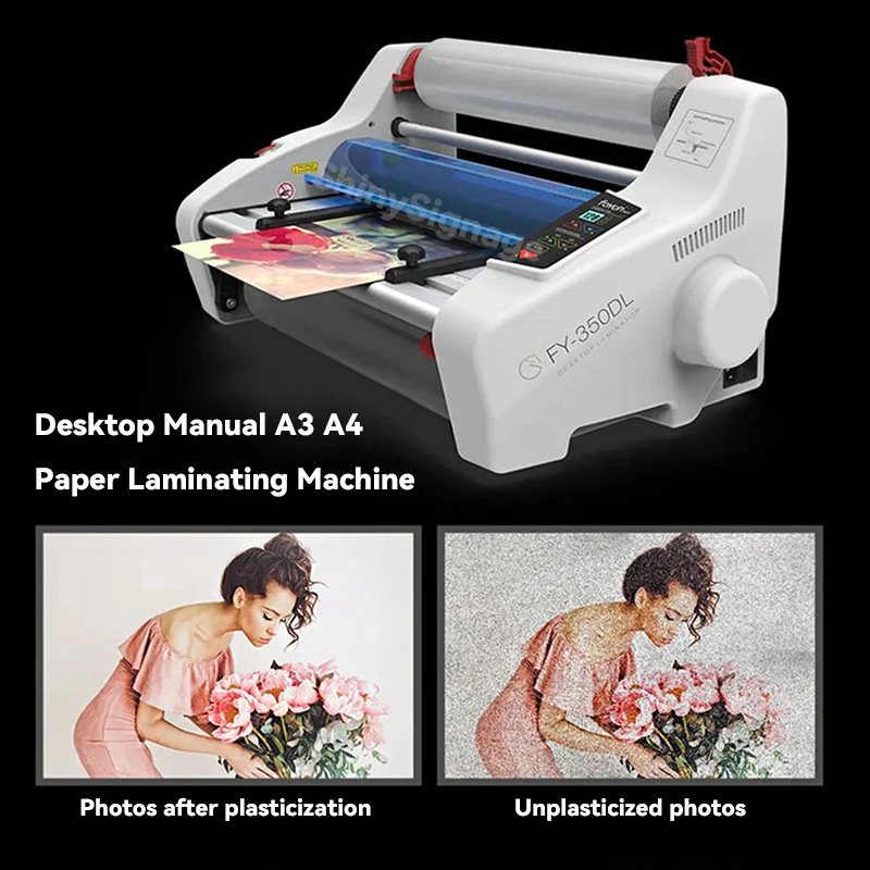 

New Desktop Paper Laminating Machine Cover A3 A4 4-8 " Four Roller Cold Hot Laminator Rollling Machine Photo Laminating Machine