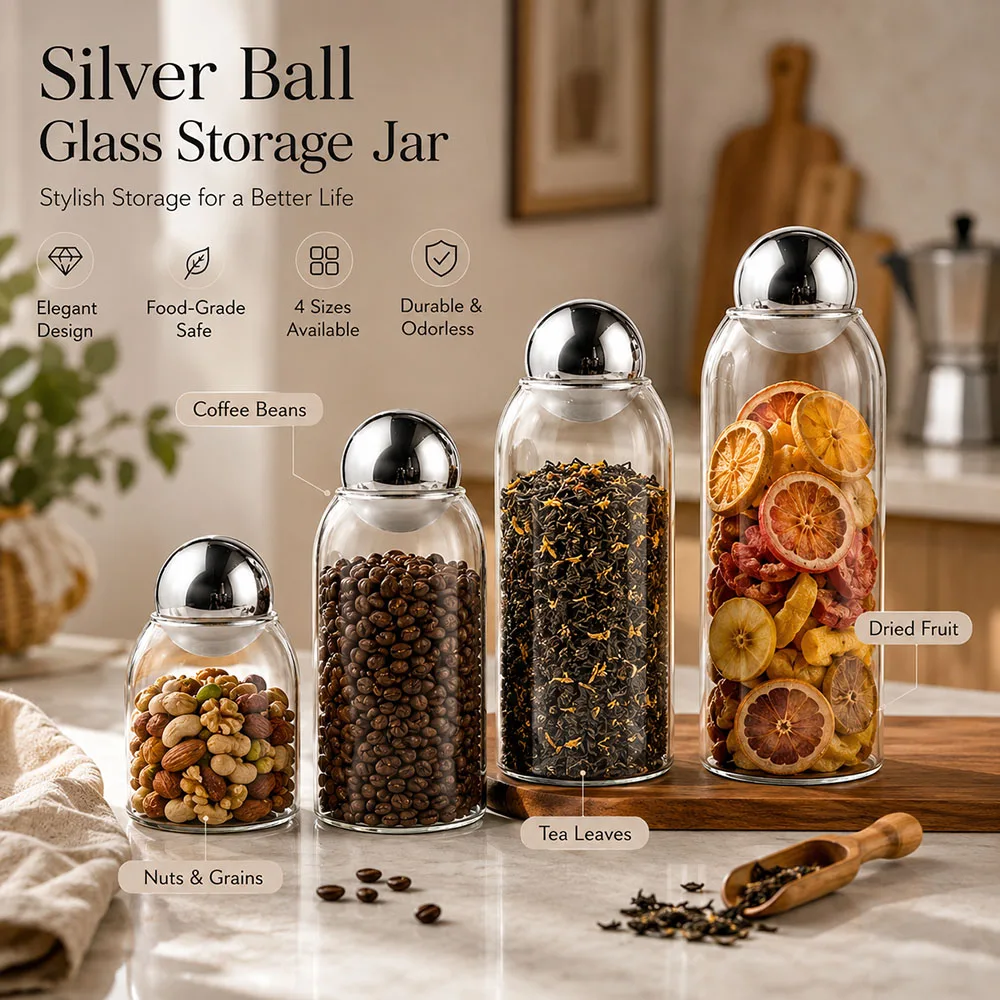 Vier Größen Versiegelte Gläser mit Korkverschluss für Kaffeebohnen, Trockenfrüchte, Lebensmittel, Mehrkorn-Aufbewahrung, Teedosen