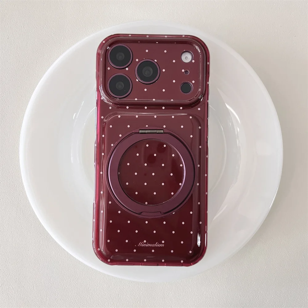 Korea New Ins Fashion Dots Magnetic Phone Case For iPhone 18 Pro 15 16 17 Pro Max Cover Shockproof Soft Cute Cases 18pro