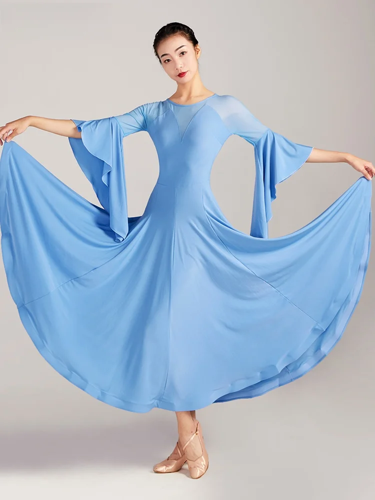 Danse moderne Dr jupe Sle pratique orm pour danse sociale danse de salon danse carrée Performance Costume femmes