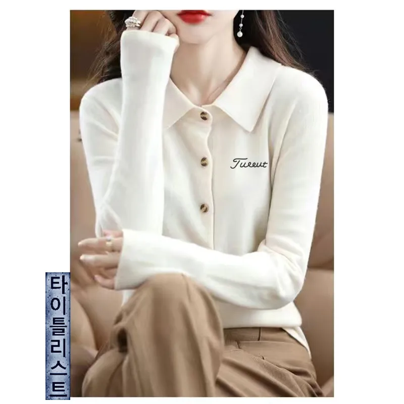 

방풍니트골프 Korean Golf Sweater Women Golf Wear 2024 Autumn New Polo Shirt Luxury Windproof Knit Cardigan Coat Women's Golf Clothing