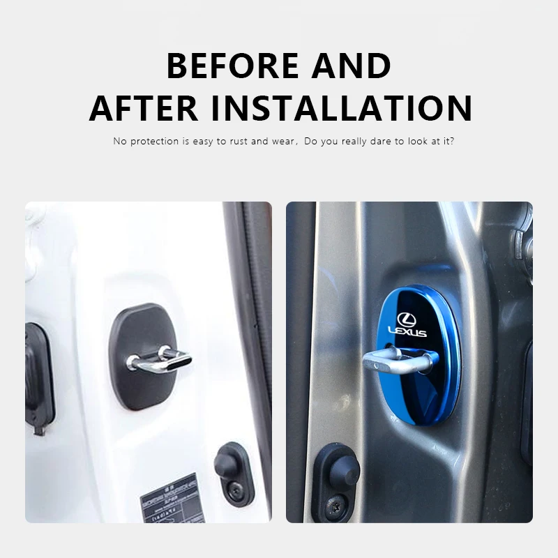 

Наклейки на автомобиль для Lexus F SPORT ES RX NX LS UX IS CT GS RC HS SC TX LBX LM LX, 4 шт., защитные накладки на дверные замки из нержавеющей стали