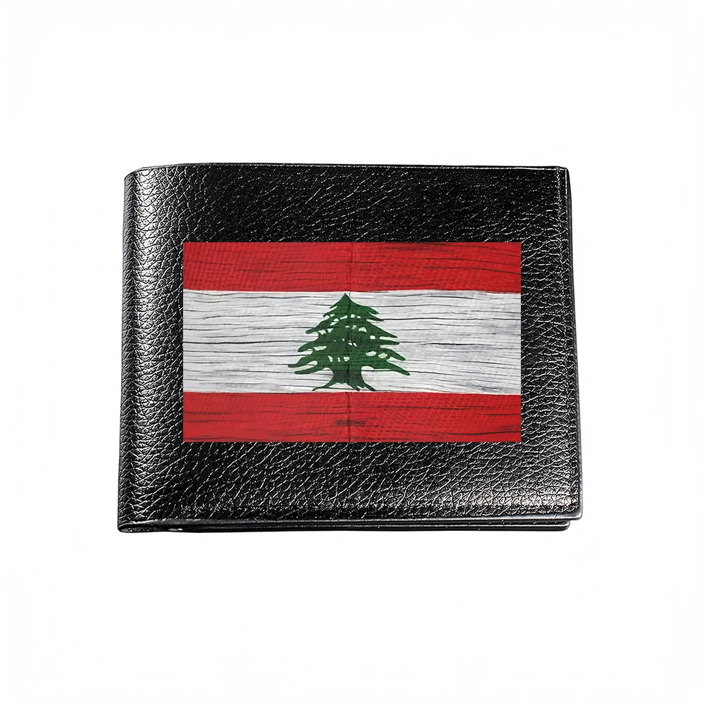 Lebanese Flag Design Men S Wallet Card Holder Casual Business Fashion Print Style Accessory