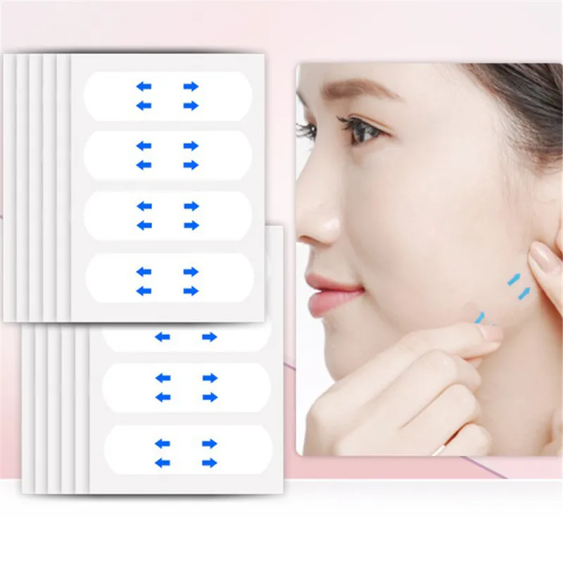 40/60/120Pcs Waterproof  V-lift  Makeup invisiblAdhesive Tape Invisible Breathable Lift Face Sticker Lifting Tighten Chin