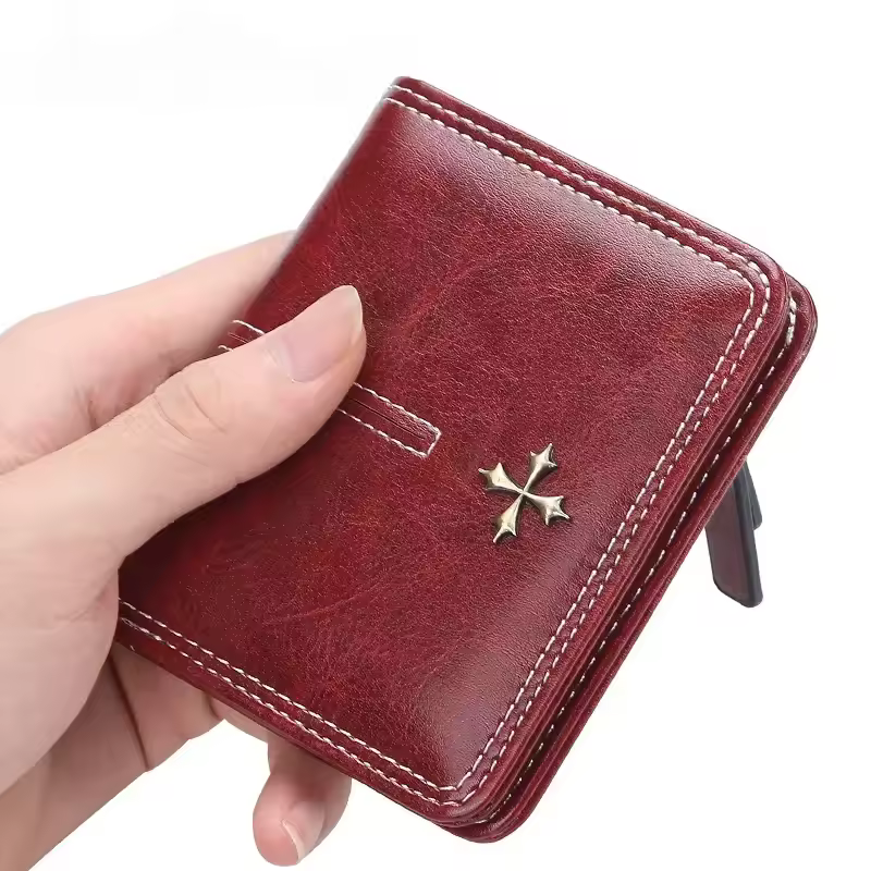 Slim mini card holder wallet front view