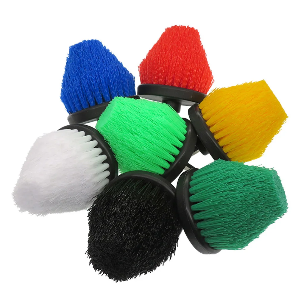 2.5 Inch Electric Scrubber Brush Drill Extension Rod All Purpose Cleaner Car Detailing Brush 6 Color Tool Rim Brush Set Car Clea