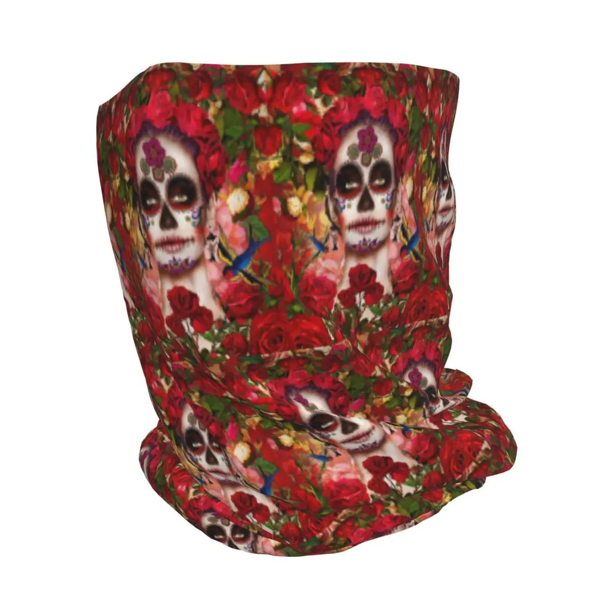 Mexican Catrina Girl Day Of The Dead Sugar Skull Bandana Neck Cover Mask Scarf Headwear Beanies Hat for Men Women Windproof