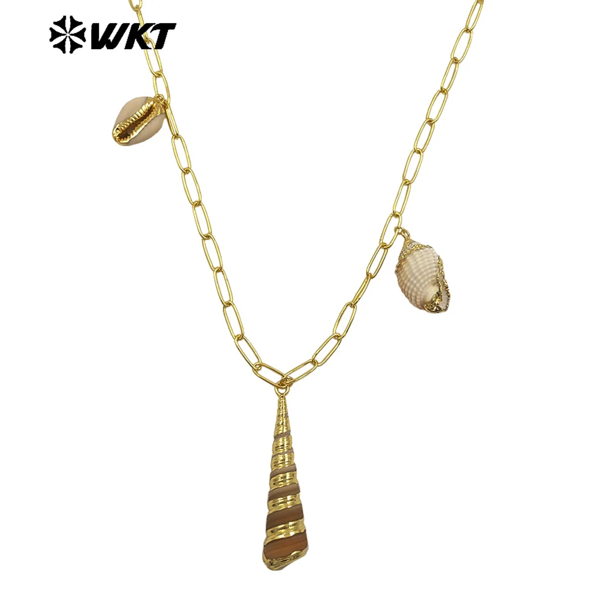 WT-JN317 New Coming Natural Shell Special Necklace 18inch Long With Real Gold Plated  For Friends Daily ACC