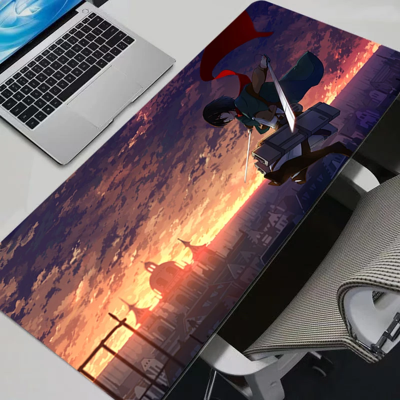 Muismatten Anime Muismat Gamer Toetsenbord Muismat Pc Computer Bureau Mat Gaming Pad Antislip XXL A-aanval op Titans Muismatten
