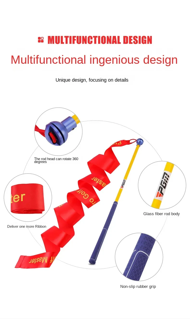 PGM Golf Practitioner Ribbon Swing Stick Sound Practice zur Verbesserung der Schwunggeschwindigkeitstraining HGB020 – Detail 9