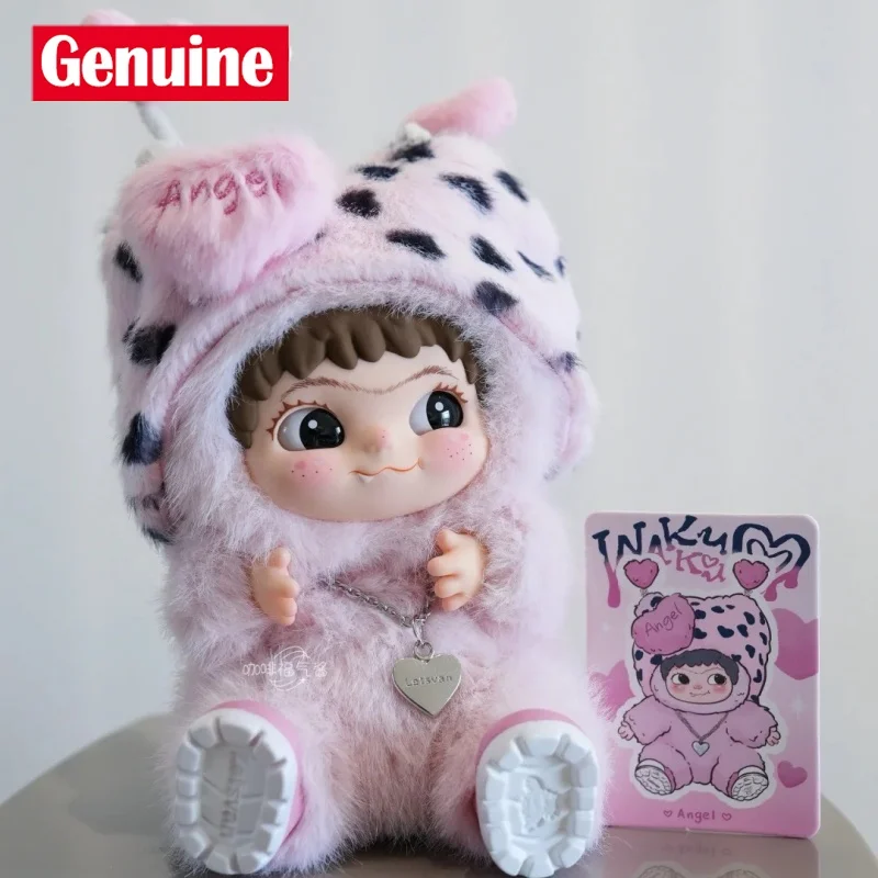 

Genuine 19cm Wakuku Angel Hanging Card Series Leopard Print First Release New Collectible Stuffed Doll Kawaii Girl Brithday Gift