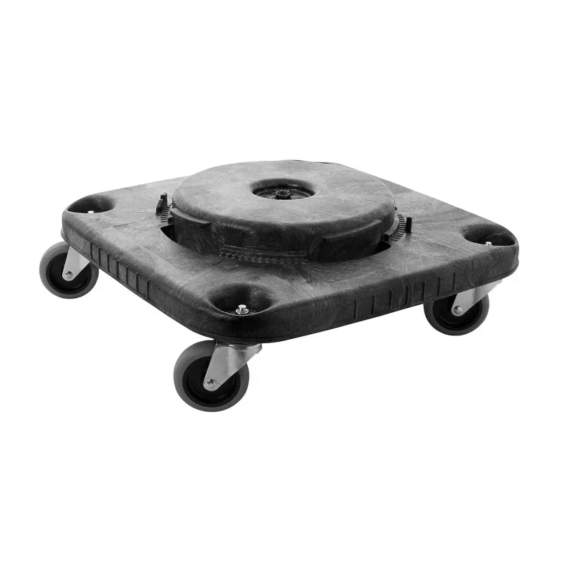 Commercial FG353000BLA Conversion Dolly Square Brute Container, 6-1/4 in H X 17-1/4 in W X 17-1/4 in D, Black