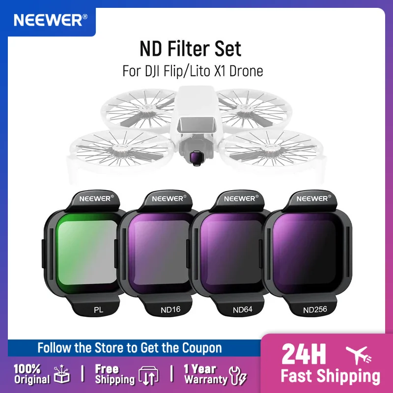 NEEWER ND-Filter-Set für DJI Flip/Lito X1 Drohne, aufsteckbares HD-Filter-Kit mit neutraler Dichte und zirkularer Polarisierung für Objektivfilter