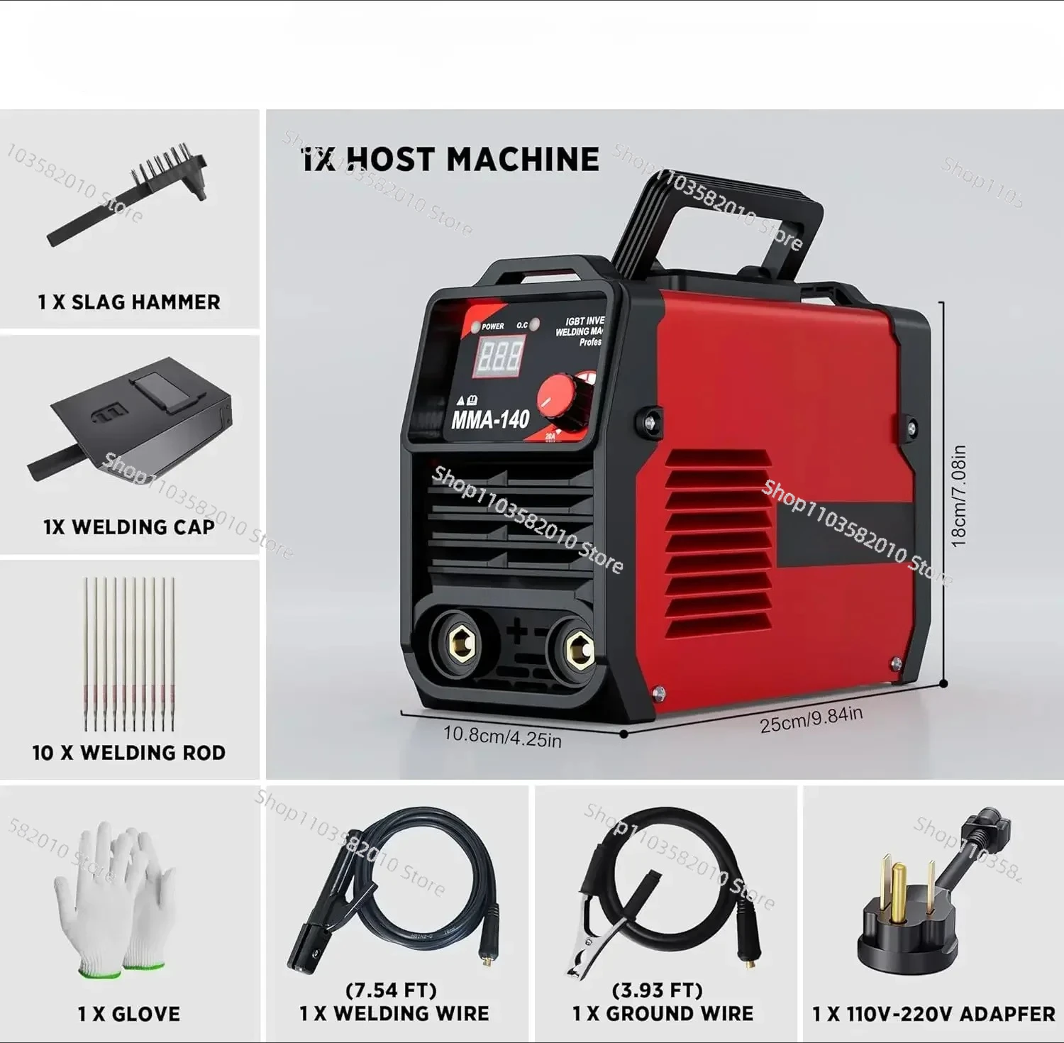 -110/220V Stick Welder,140Amp Welding Machine，Hot Start ARC MMA Portable Welder Machine,Digital Display IGBT Inverter Welder,
