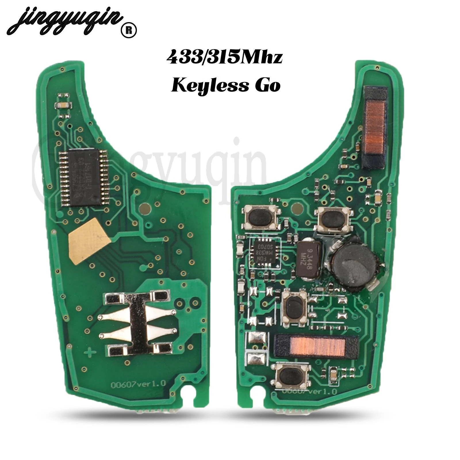 

jingyuqin 315/433Mhz ID46 Chip Flip Remote Car Key Circuit Board Hitag2 Fob For Chevrolet Cruz Aveo Opel Buick Verano Encore