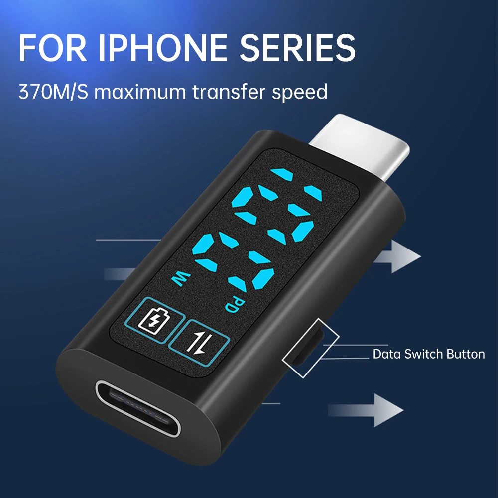 PD100W Fast Charging Adapter Intelligent Digital Display Voltage Ammeter Power Meter Type-C to Type-C Phone Charging Tester