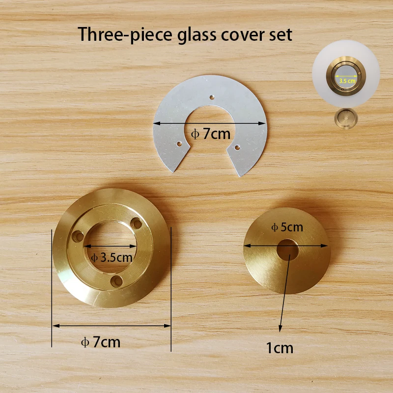 DIY Round Glass Cover Port Connection Fastening Metal Piece Magic Bean Glass Lampshade Screw Fittings Gold Bronze Chrome Metal