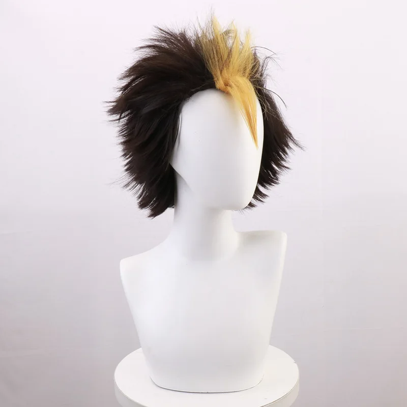 Volleyball Boys!! / A Wig Of A Big Pompadour With A Tuft Of Yellow Hair Cosplay Wig High-temperature Silk Rose Inner Net