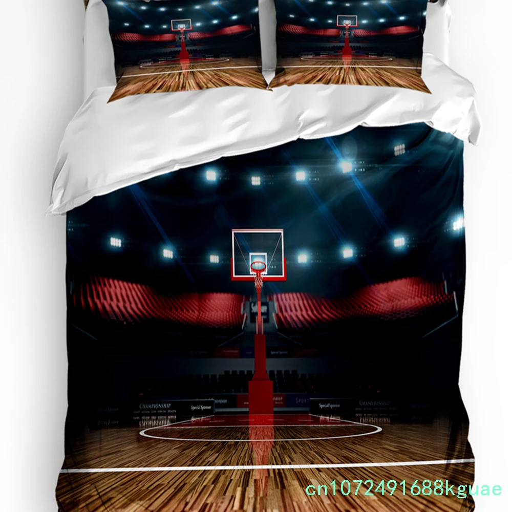 3pcs Bedding Set Basketball Court Stadium Home Textile Duvet Cover Pillow Case Boy Kid Teen Girl Bedding Covers Set