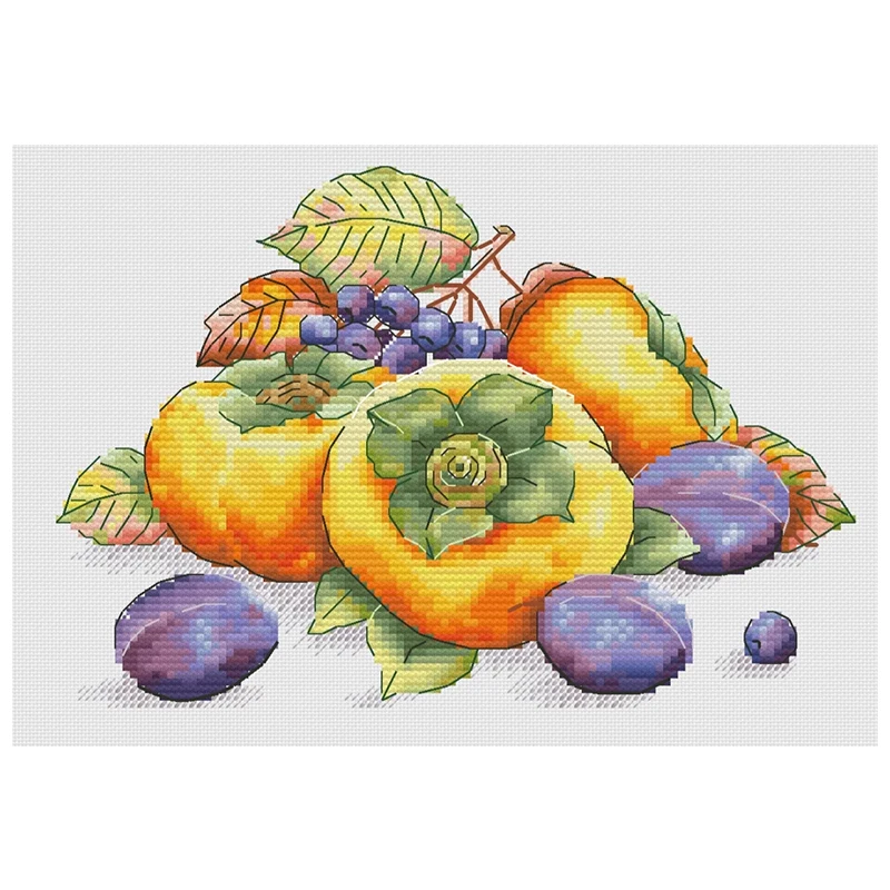 Persimmon Black Currant Patterns Counted Cross Stitch DIY 11CT 14CT 16CT 18CT DIY Cross Stitch Kits Embroidery Needlework Sets