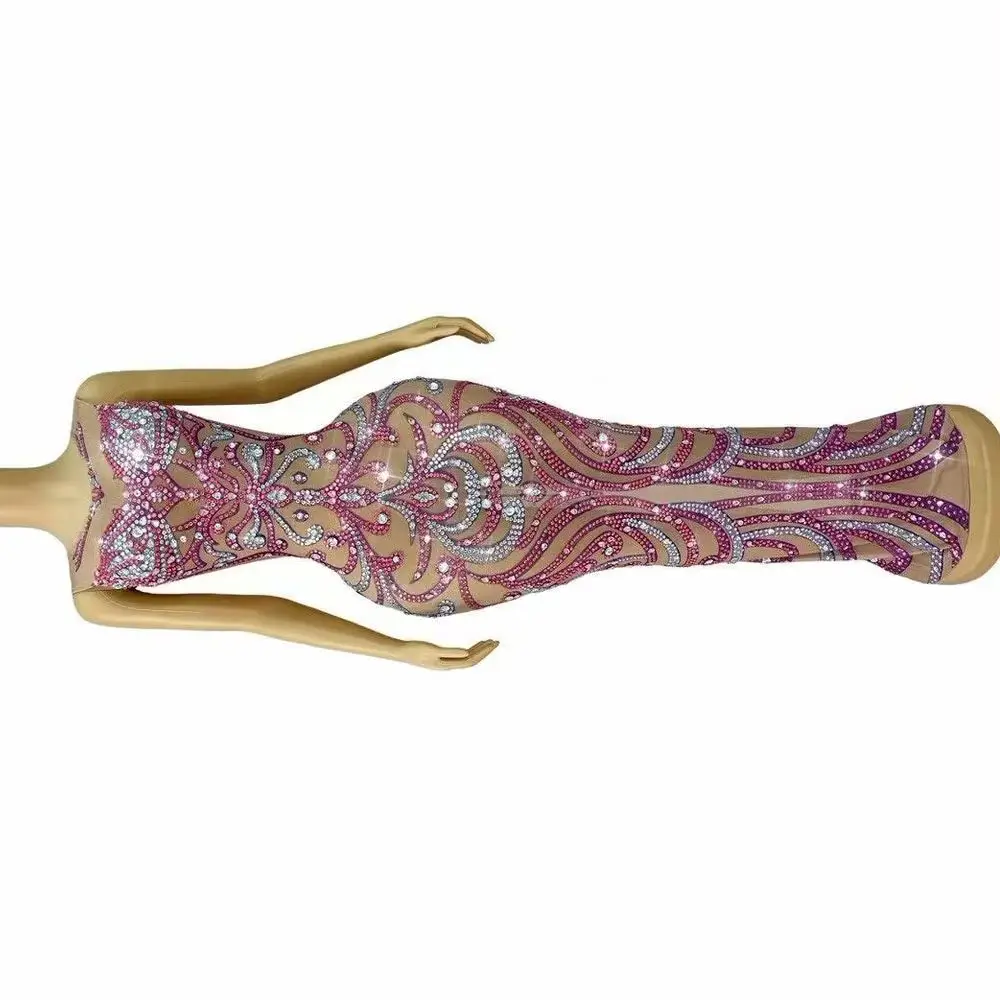 

Вечернее платье для дня рождения, модное шоу, красная ковровая дорожка, наряд для фотосессии, женское сексуальное сетчатое платье с блестящей отделкой стразами