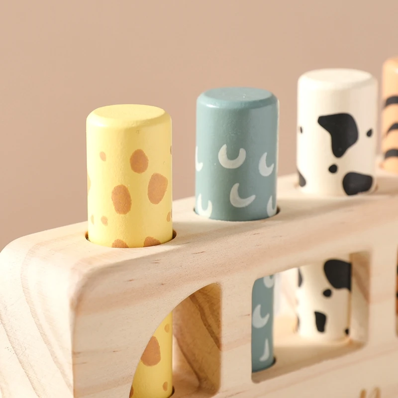 Montessori Spielzeug Baby Finger Feine Sport Spiel Tier Haut Erkenntnis Pädagogisches Spielzeug Keine Bpa Holz Bus Presse Bounce Spielzeug Kind Geschenk – Detail 7