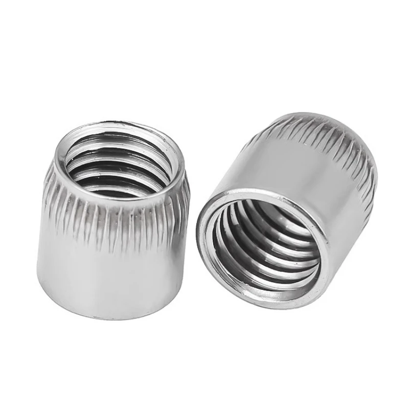 M6 M8 M10 M12 304 Stainless Steel Female Thread Conical Cap Tapered Cone Nut Built In Expansion Knurled Nuts