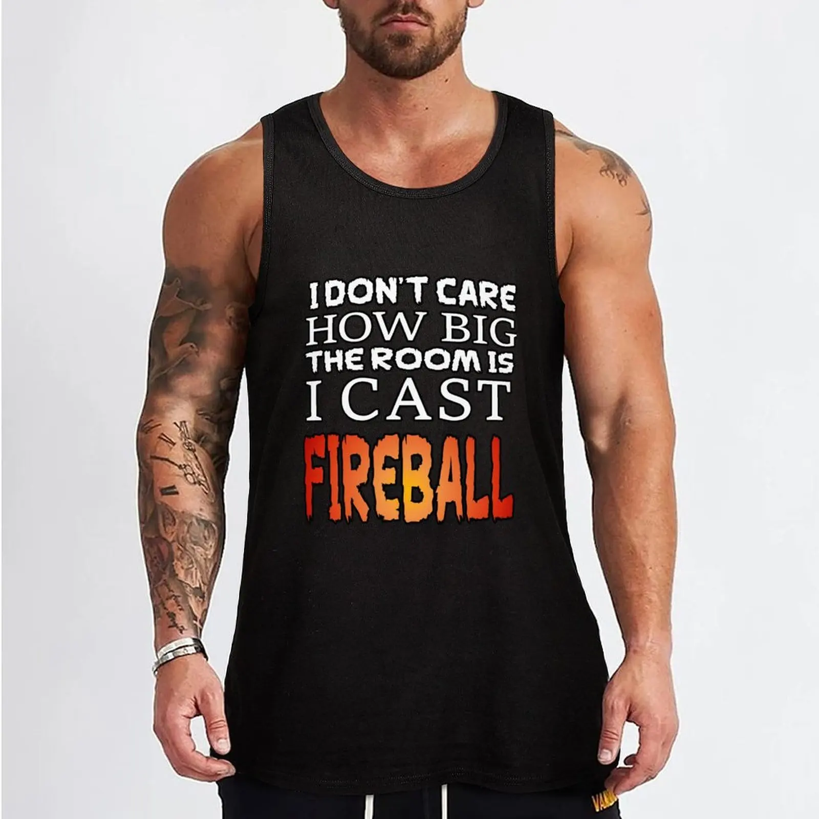 I don't care, I cast fireball Tank Top t shirt gym Working vest gym clothes for man