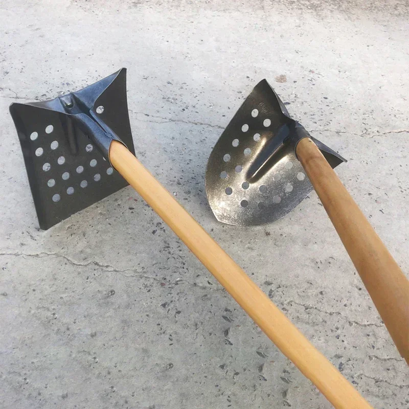 Multi-hole Drain Spade Shovel Manganese Steel Spade Multipurpose for Sewer, Pointed, Square Sharp Spade Shovel