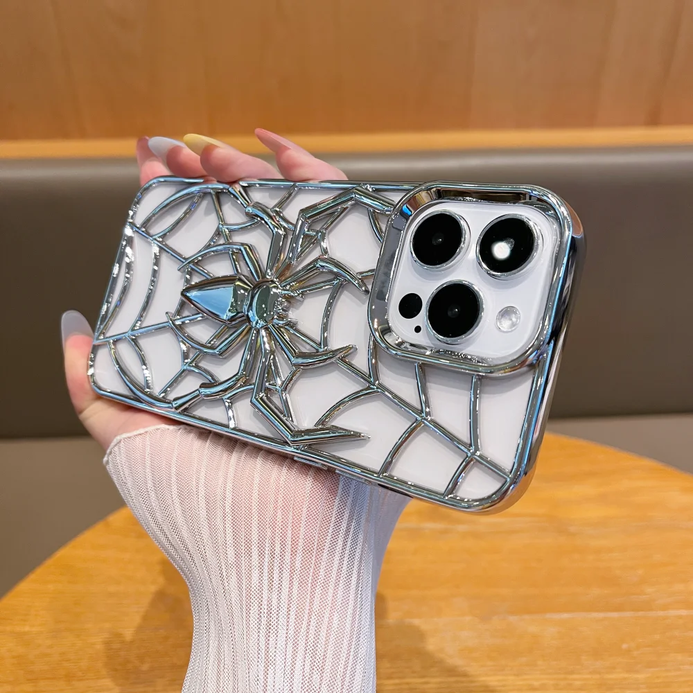 Lustige 3D-Hohlspinnen-Hülle für iPhone 14, 15, 16 Plus, weiche TPU-Beschichtung, Wärmestrahlungsabdeckung für iPhone 13, 12, 14, 15, 16, 17 Pro Max – Detail 11