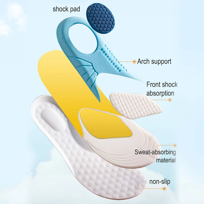 Solette in memory foam per bambini Traspiranti Assorbenti per il sudore Cuscinetti per scarpe Deodorizzazione leggera Soletta sportiva per bambini