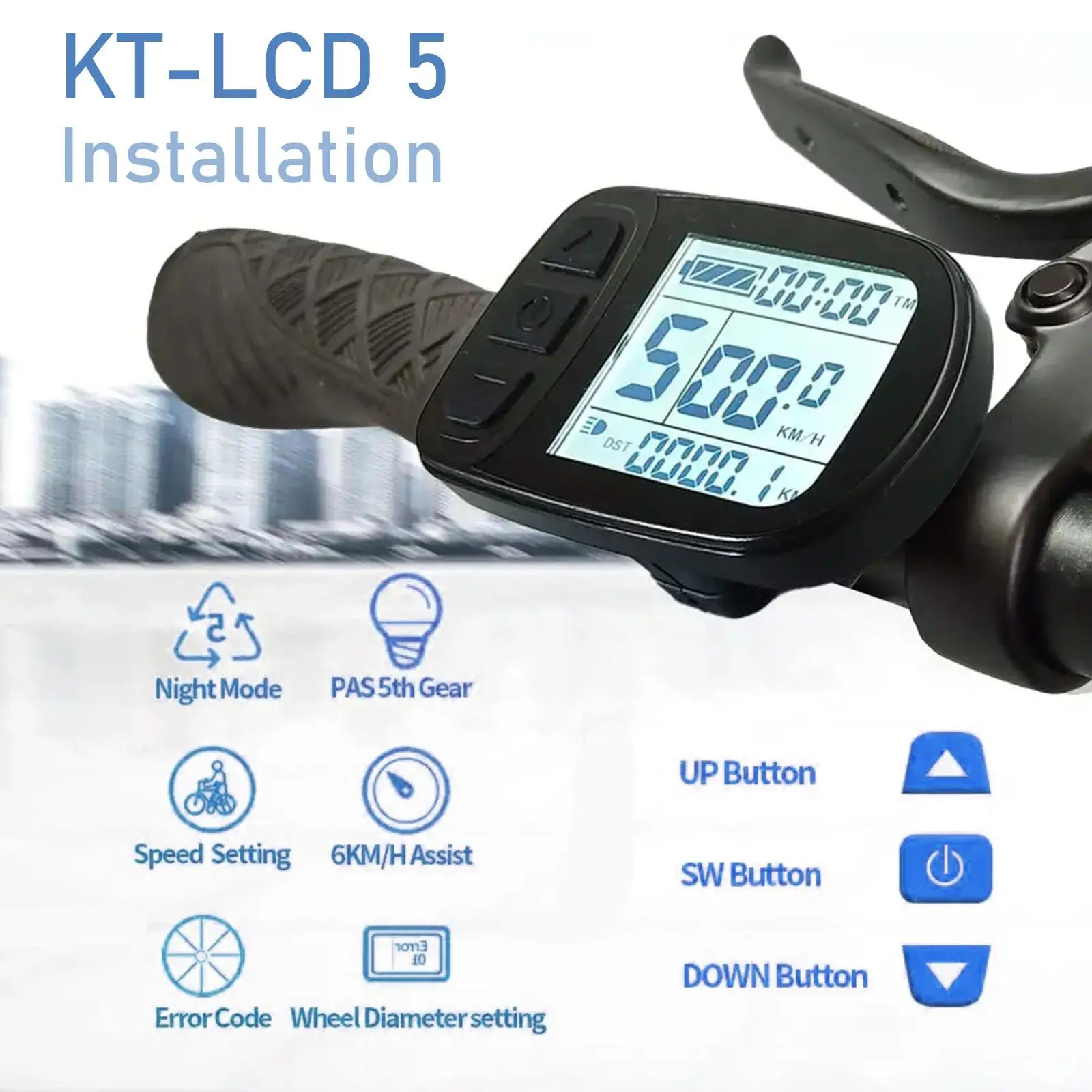 Ebike 24V 36V 48V Intelligent KT LCD LCD5 Ktlcd5 Control Panel Display Electric Bicycle bike Parts KT controller