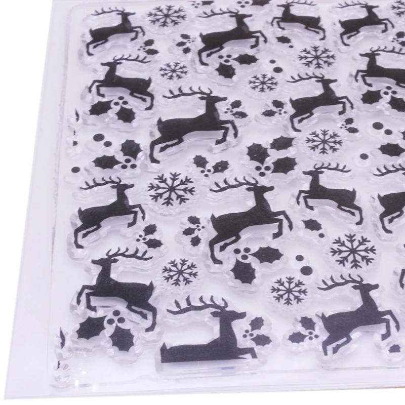 クリスマス鹿シリコーンクリアシールスタンプカード作成装飾 DIY スクラップブッキング新到着