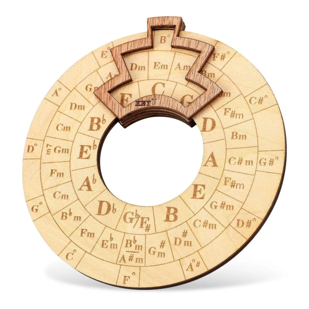 Wooden Melody Tool Round Circle of Fifths Wheel Melody Chord Tool Music Transpose Accessories For Musicians Beginners Songwriter view 2