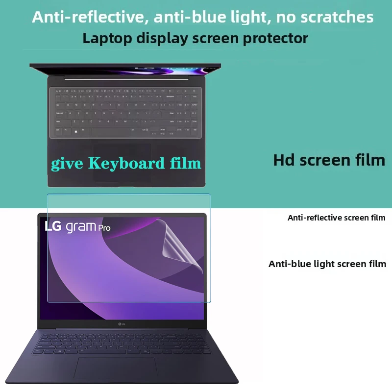 For 16inch LG gram Pro 2025/24 16Z90TP Notebook computer display high-definition screen eye protection film keyboard film