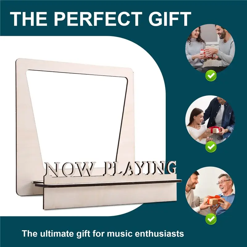 Now Playing Vinyl Record Stand 3D Retro Holder For Vinyl Records Wood Record Stand  Vinyl Gift Idea Turntable Accessories