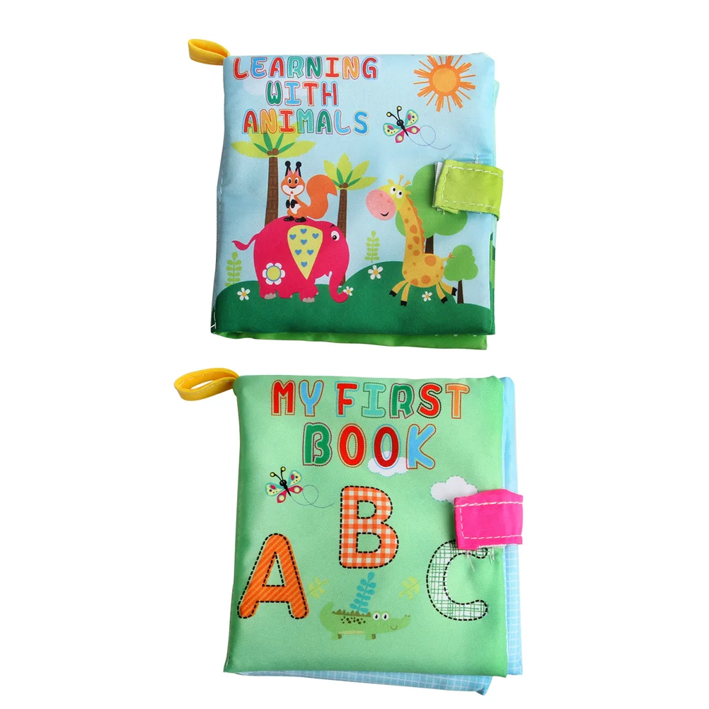 3pcs Baby Early Educational Cloth Book Washable Fabric Toy Creative Preschool Learning Books for Kids (Shape+Alphabet+Animal)