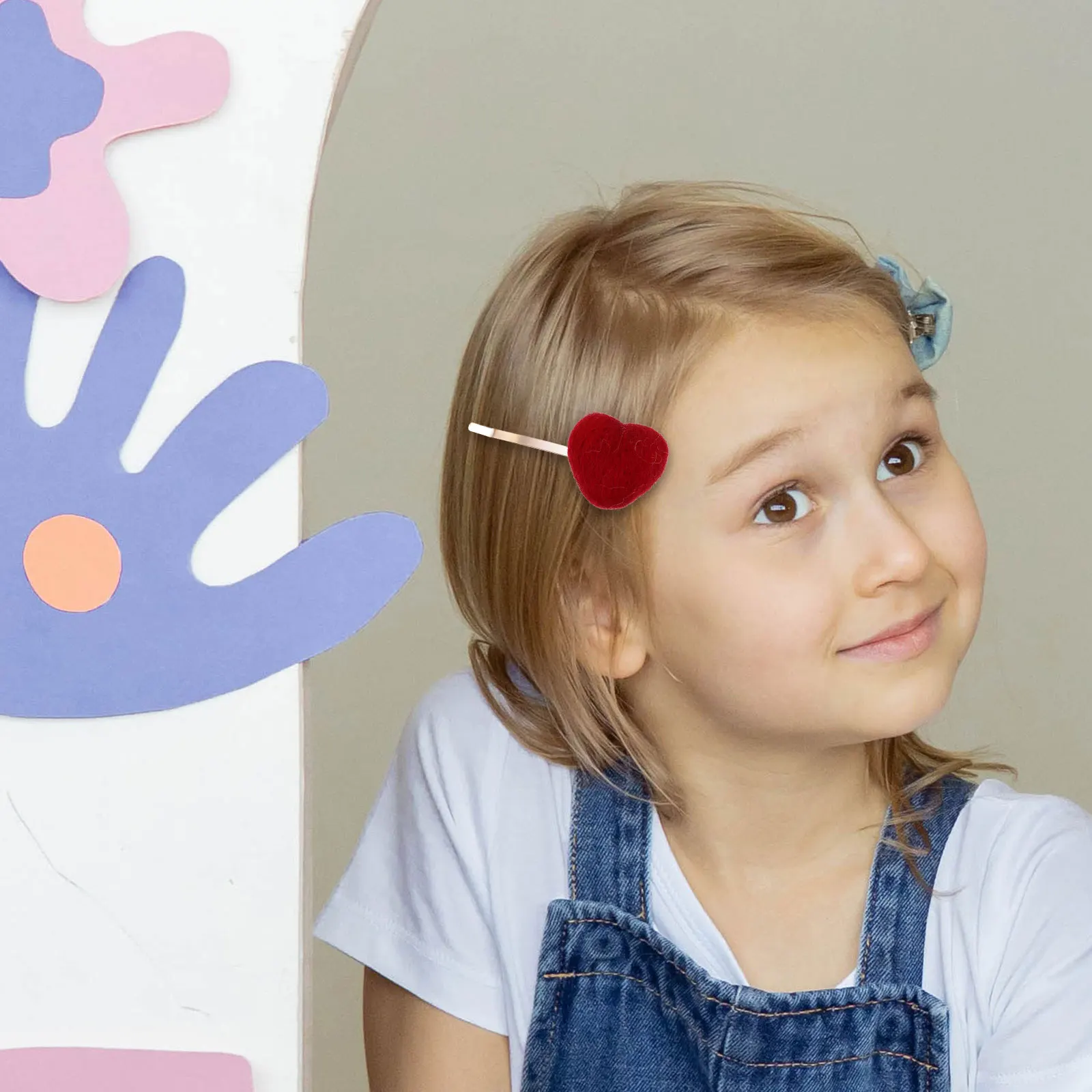 

15Pcs DIY Felt Heart Shape Brooch Ornaments Handmade Headdress DIY Hairpin Accessories for Girls Elegant Party Hair Clip