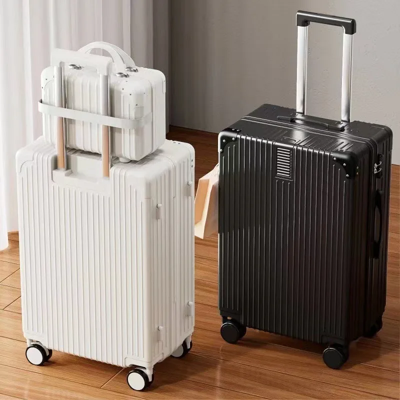 

Retro Vintage Suitcase Rolling Luggage Large Capacity Durable Travel Case for Women Men Students Secure Lock Suitcases Set