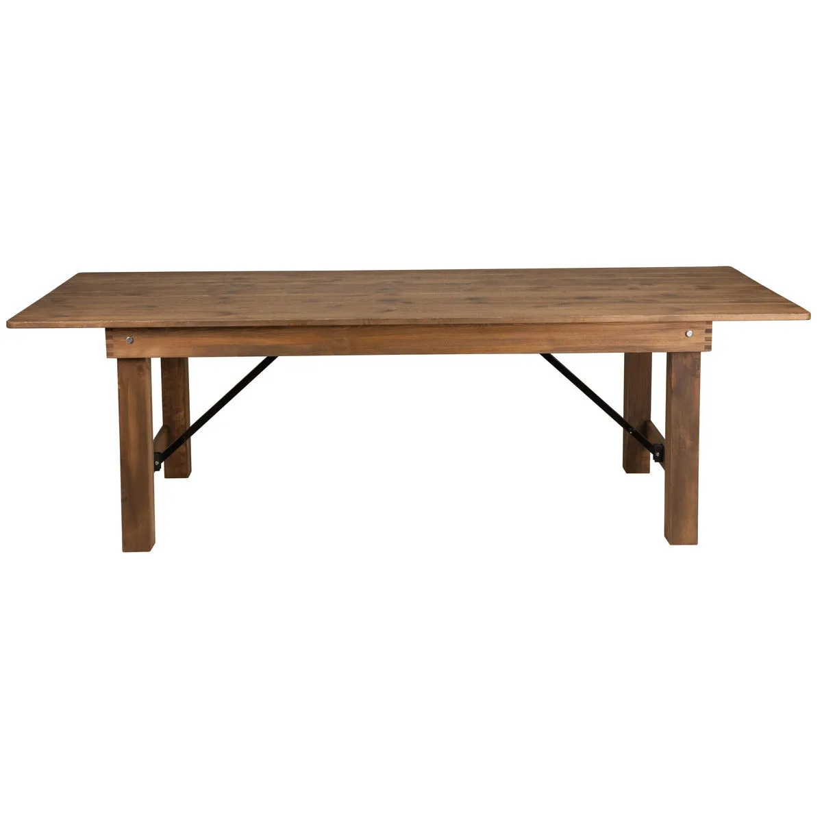 *#V Antique Rustic Rectangular Solid Pine Wood Farm 6ft Folding Dining Tables For Events.r